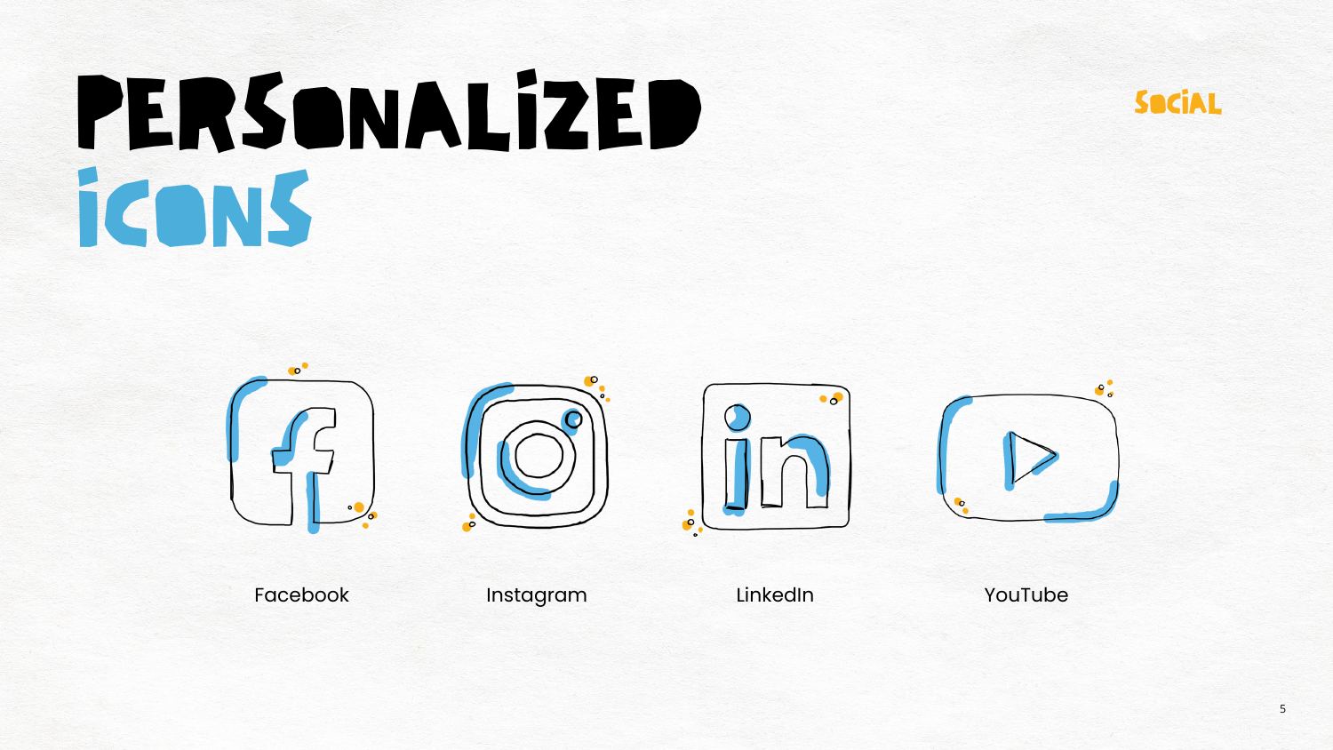 PerSEOweb personalized hand-drawn social icons designed by Camilla Caccialanza
